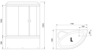 Душевой бокс Royal Bath ALP левый стекло прозрачное 170x100см RB170ALP-T-L